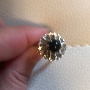 Elegant Silver and Black Women's Ring